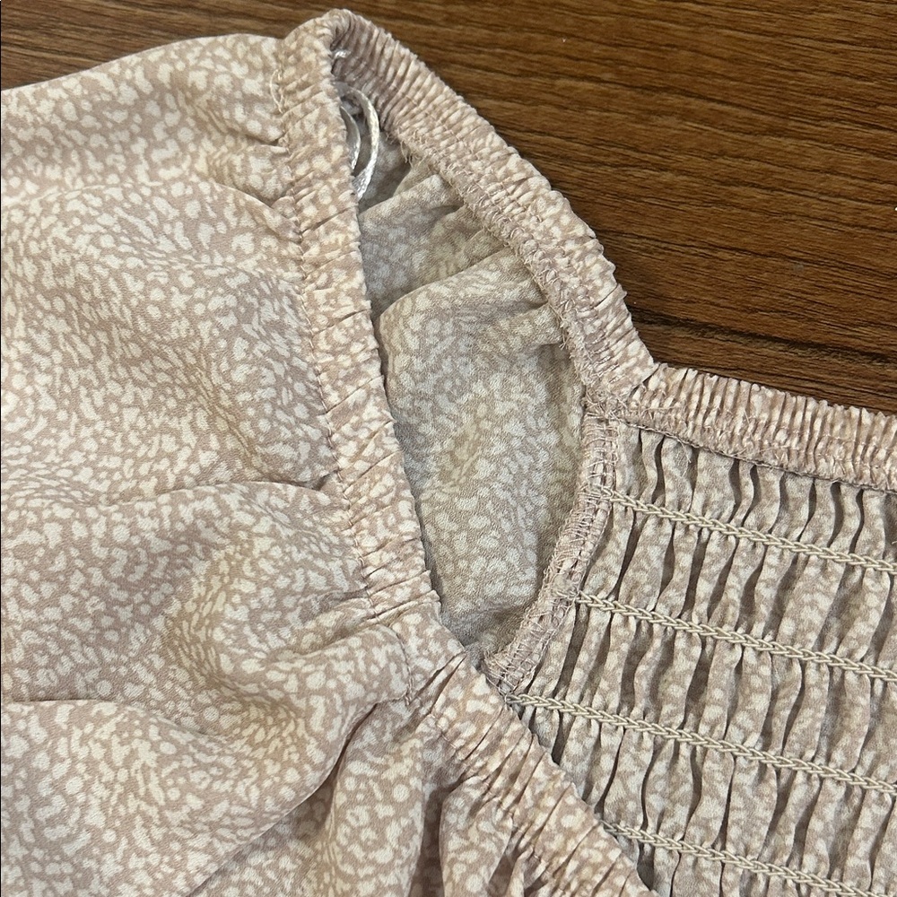 Sienna Sky Beige Smocked Blouse - Picture 7 of 7